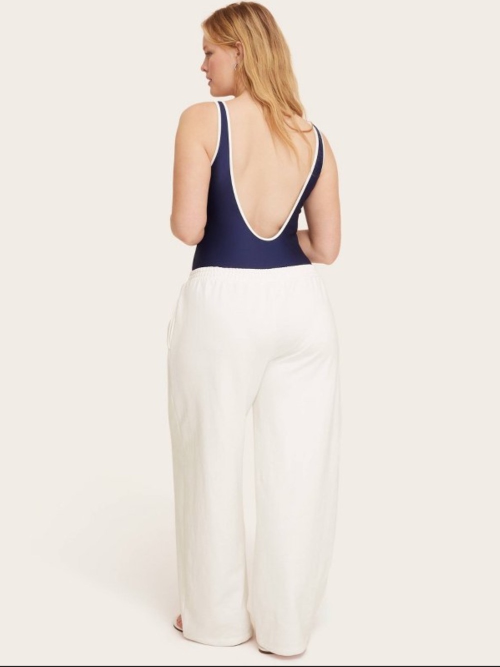 High-Rise Boxer Sweatpants - Parke x Target Cream NEW - Picture 4 of 4
